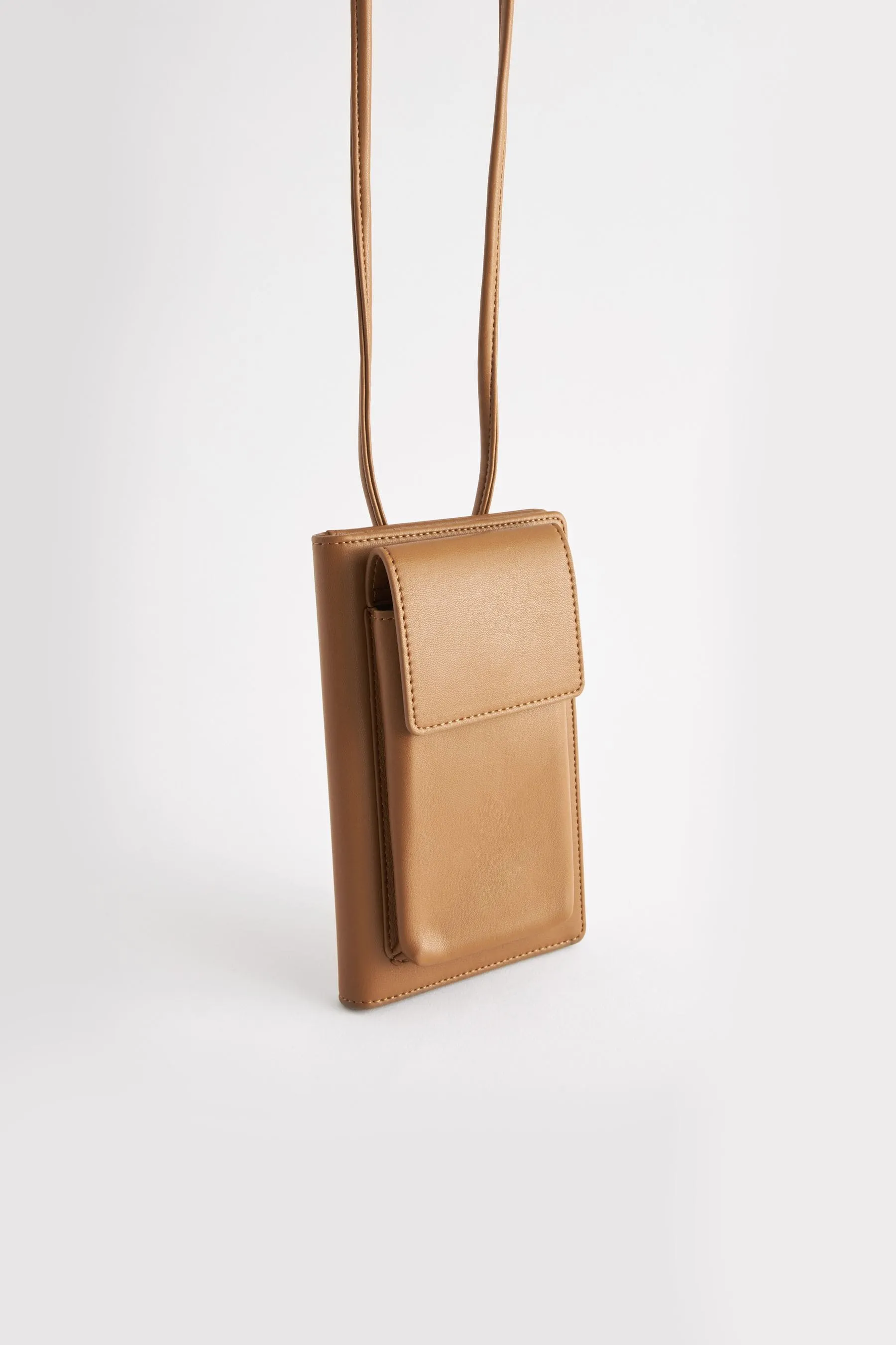 Marrone chiaro   - Borsa a tracolla con portacellulare